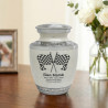 Checkered Flags Sharing Urn - Radiant White
