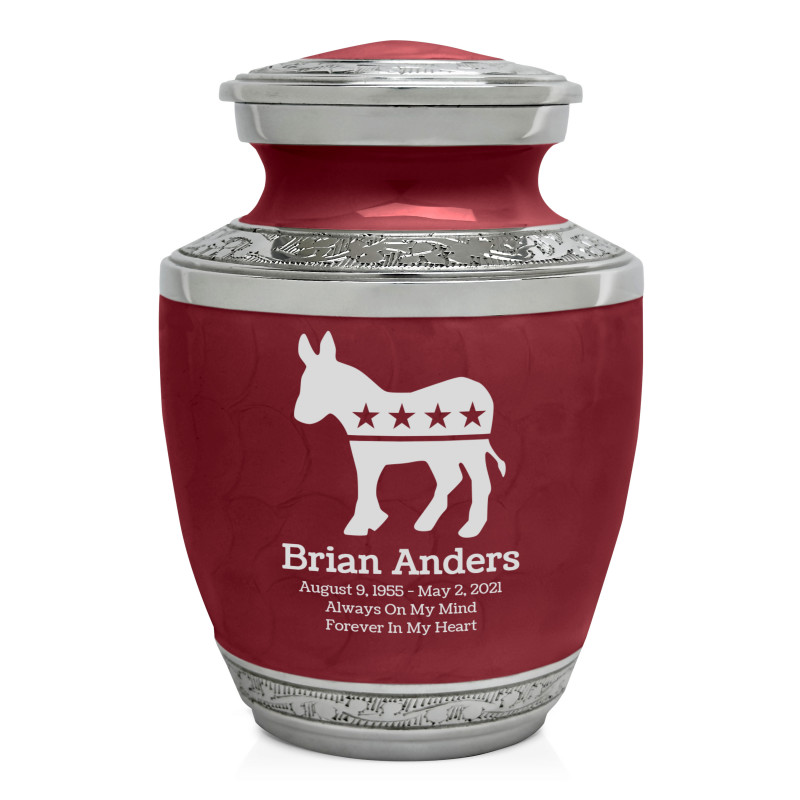 Democratic Donkey Sharing Urn - Rose Red