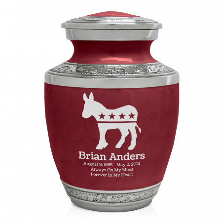 Democratic Donkey Sharing Urn - Rose Red