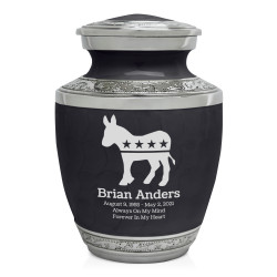 Democratic Donkey Sharing Urn - Ebony Black