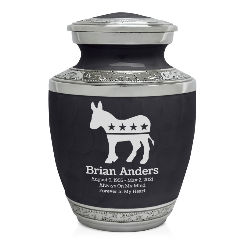 Democratic Donkey Sharing Urn - Ebony Black