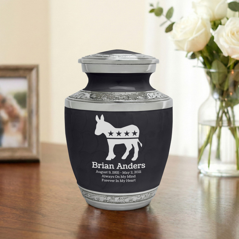 Democratic Donkey Sharing Urn - Ebony Black
