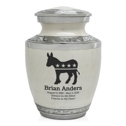 Democratic Donkey Sharing Urn - Radiant White