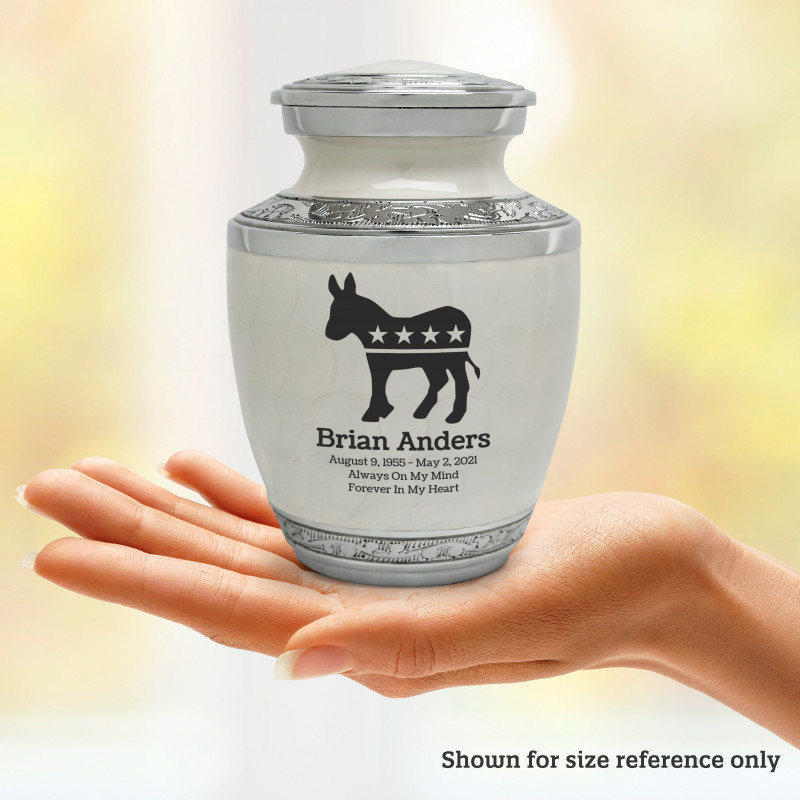 Democratic Donkey Sharing Urn - Radiant White