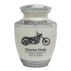 Motorcycle Sharing Urn - Radiant White