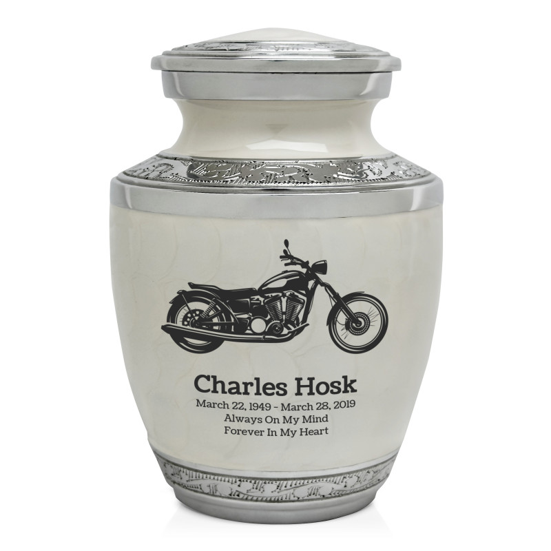 Motorcycle Sharing Urn - Radiant White