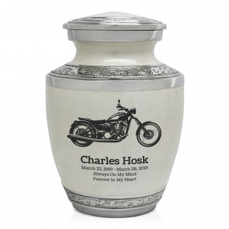 Motorcycle Sharing Urn - Radiant White