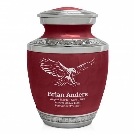 Eagle Sharing Urn - Rose Red