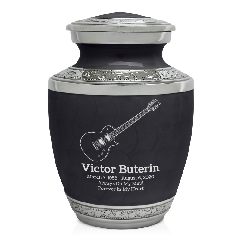 Electric Guitar Sharing Urn - Ebony Black
