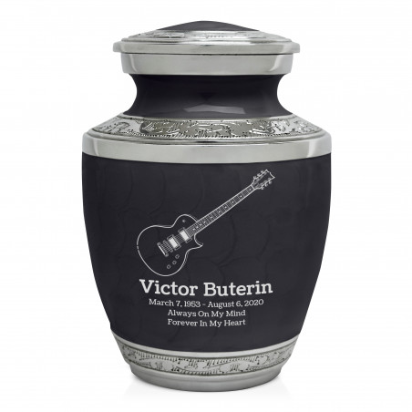 Electric Guitar Sharing Urn - Ebony Black