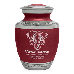 Elephant Sharing Urn - Rose Red
