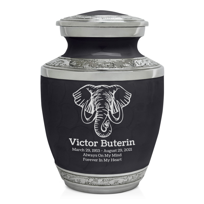 Elephant Sharing Urn - Ebony Black