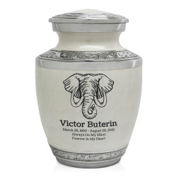 Elephant Sharing Urn - Radiant White