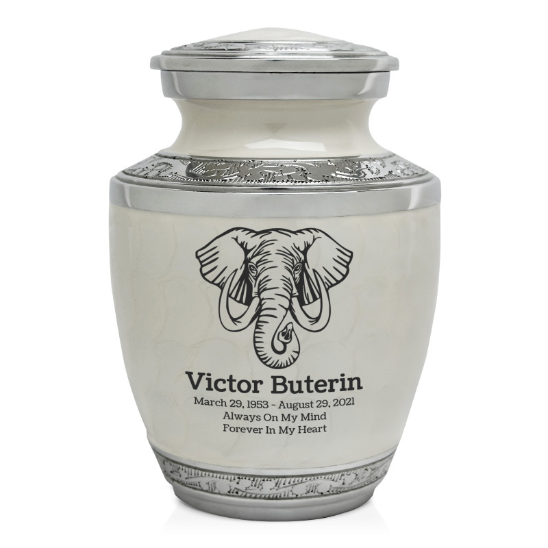 Elephant Sharing Urn - Radiant White