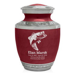 Bass Fishing Sharing Urn - Rose Red