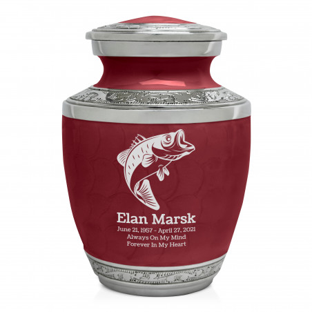 Bass Fishing Sharing Urn - Rose Red