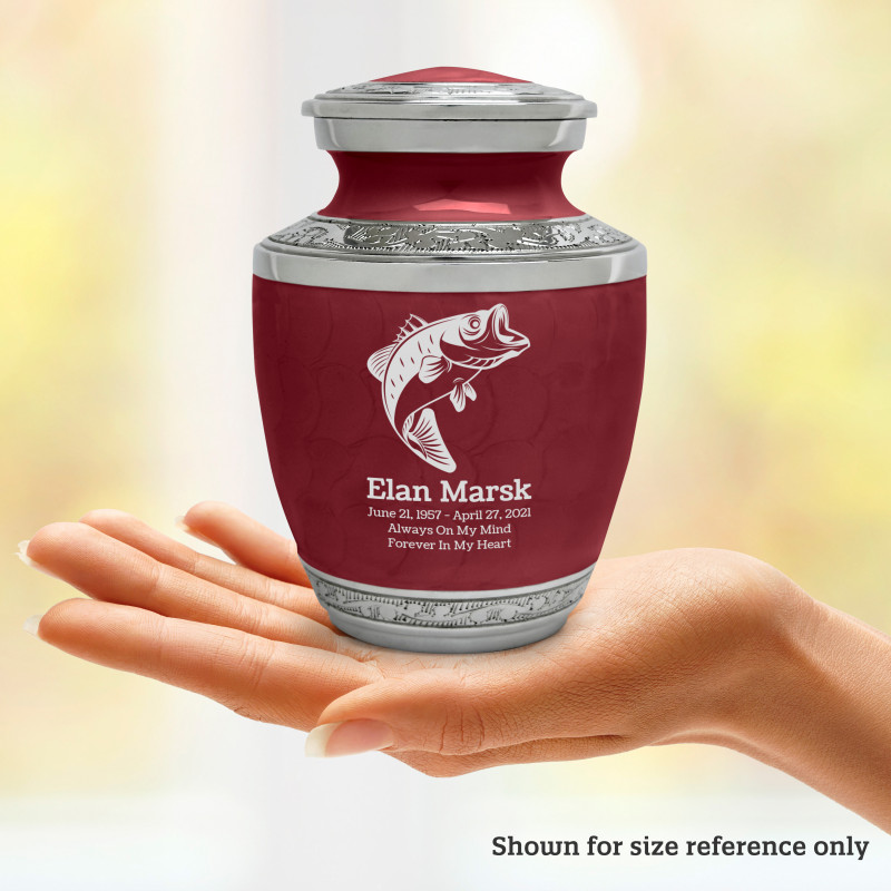 Bass Fishing Sharing Urn - Rose Red
