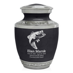 Bass Fishing Sharing Urn - Ebony Black