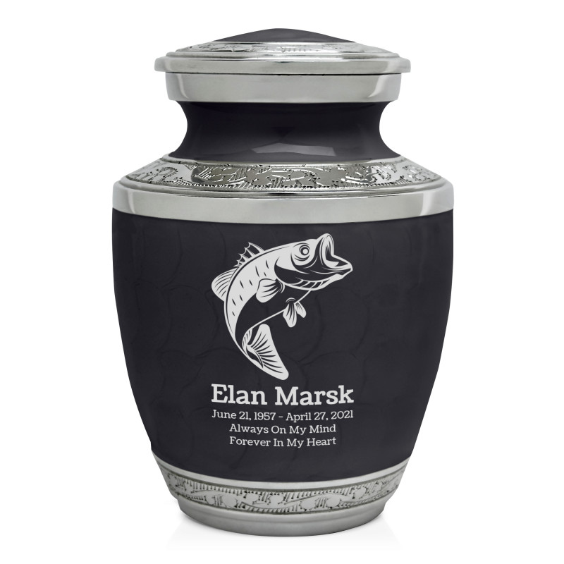Bass Fishing Sharing Urn - Ebony Black