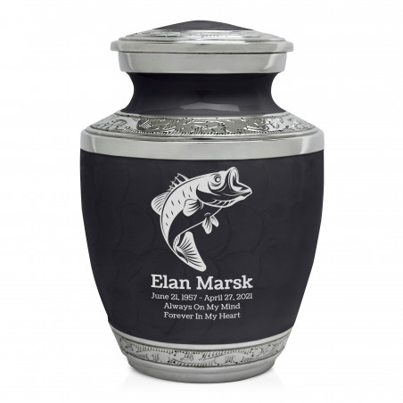 Bass Fishing Sharing Urn - Ebony Black