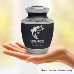 Bass Fishing Sharing Urn - Ebony Black