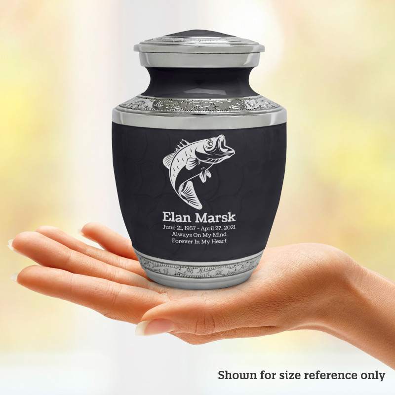 Bass Fishing Sharing Urn - Ebony Black