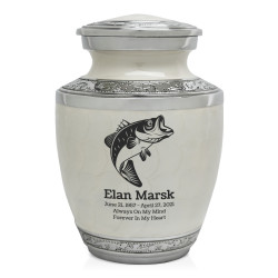 Bass Fishing Sharing Urn - Radiant White