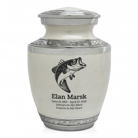 Bass Fishing Sharing Urn - Radiant White
