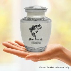 Bass Fishing Sharing Urn - Radiant White