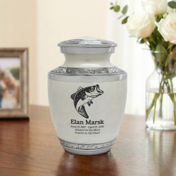 Bass Fishing Sharing Urn - Radiant White