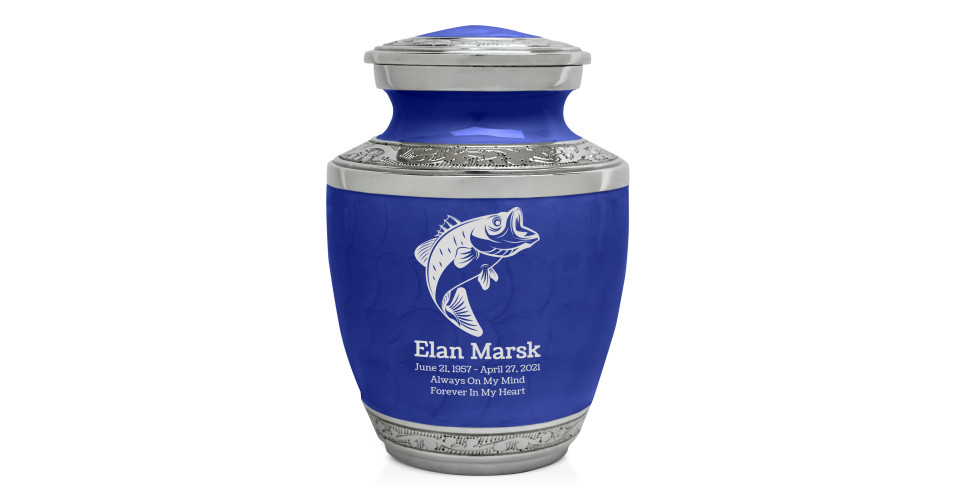 Bass Fishing Sharing Urn - Royal Blue