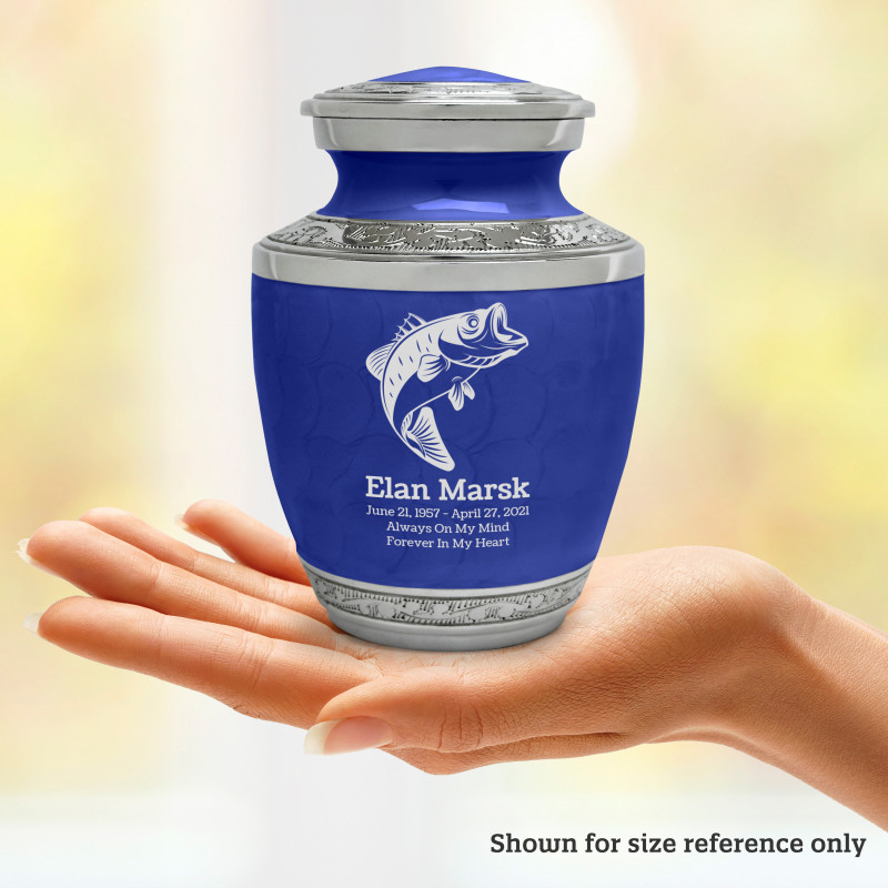 Bass Fishing Sharing Urn - Royal Blue