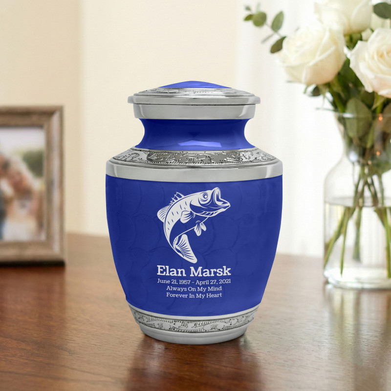 Bass Fishing Sharing Urn - Royal Blue