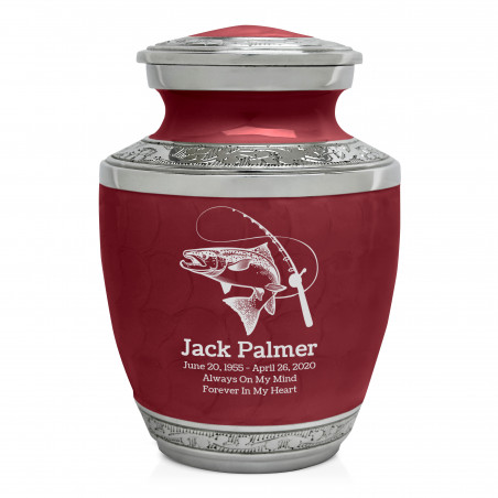 Salmon Fishing Sharing Urn - Rose Red