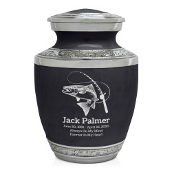 Salmon Fishing Sharing Urn - Ebony Black