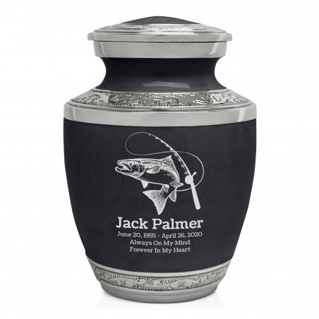 Salmon Fishing Sharing Urn - Ebony Black