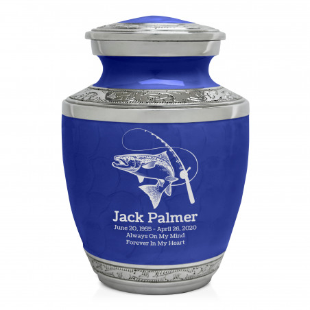 Salmon Fishing Sharing Urn - Royal Blue