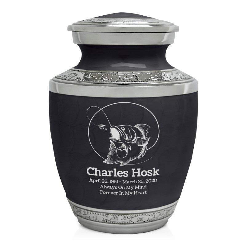 Lure Hit Fishing Sharing Urn - Ebony Black