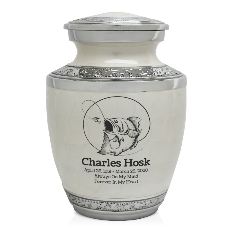 Lure Hit Fishing Sharing Urn - Radiant White