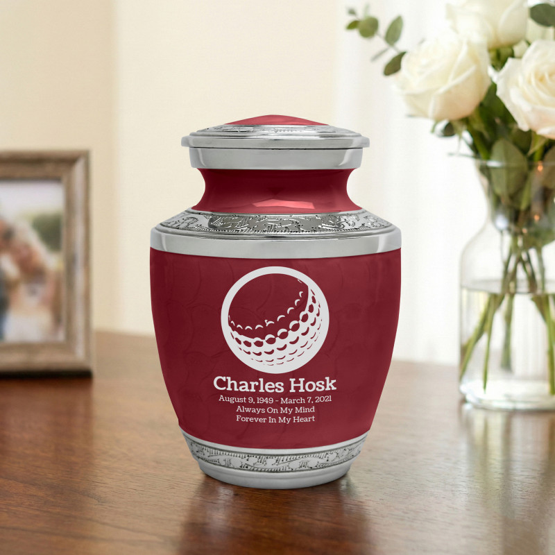 Golf Ball Sharing Urn - Rose Red