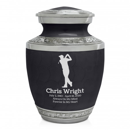 Golfer Sharing Urn - Ebony Black