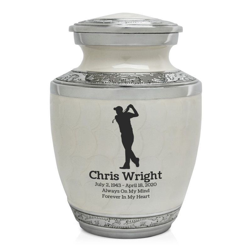 Golfer Sharing Urn - Radiant White