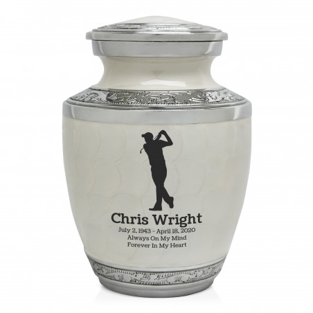 Golfer Sharing Urn - Radiant White
