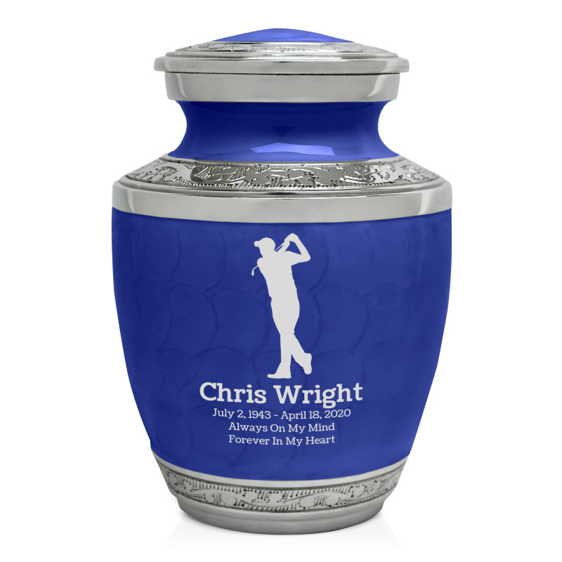 Golfer Sharing Urn - Royal Blue