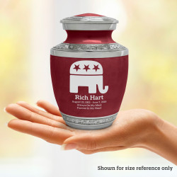 Republican Elephant Sharing Urn - Rose Red