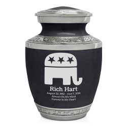 Republican Elephant Sharing Urn - Ebony Black