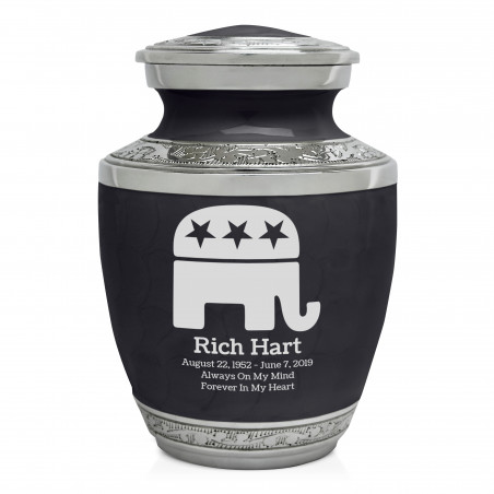 Republican Elephant Sharing Urn - Ebony Black