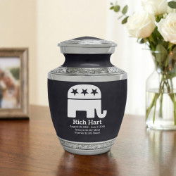Republican Elephant Sharing Urn - Ebony Black