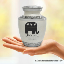 Republican Elephant Sharing Urn - Radiant White