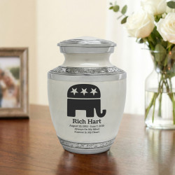 Republican Elephant Sharing Urn - Radiant White